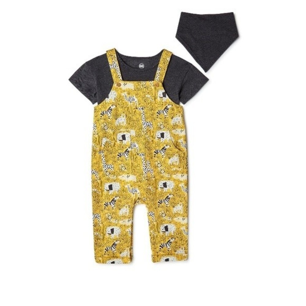 Wonder Nation Baby Boy Coverall Outfit Set,3-Piece